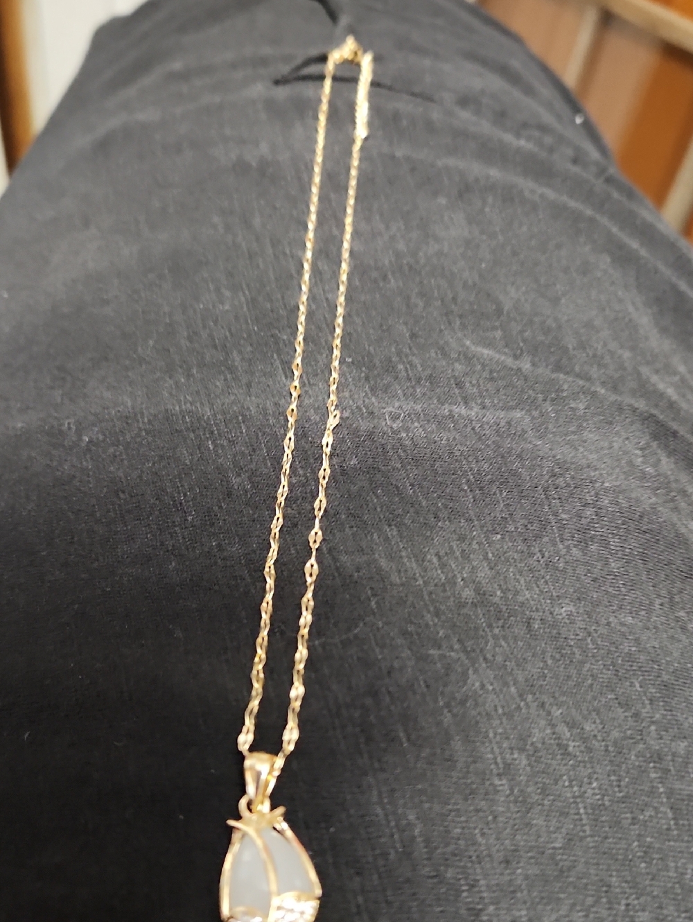 Gold-Tone Moonstone Pendant Necklace - Women Jewelry